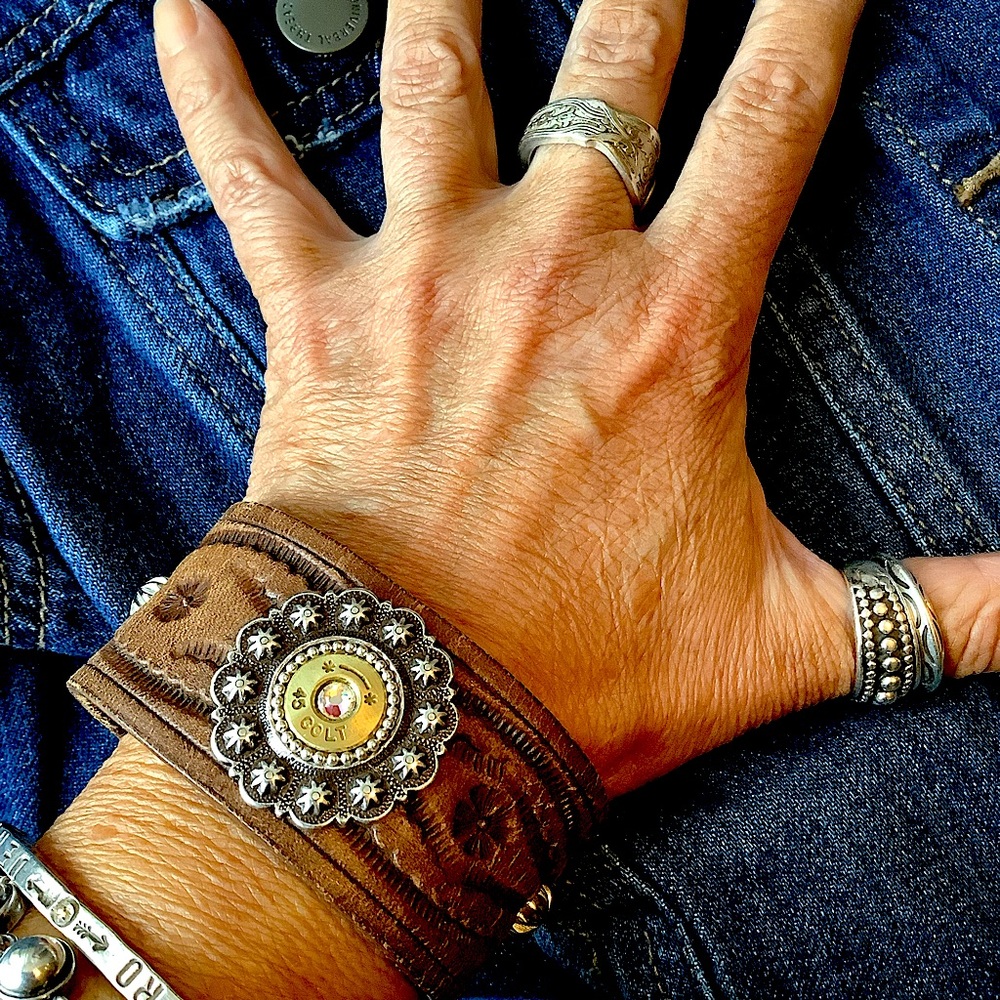 Leather cuff ; up to 7 1/4” wrist